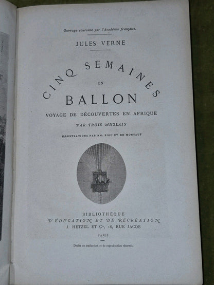 Jules Verne Cinq Semaines En Ballon Voyage Au Centre De La Terre 1872 Montaut4