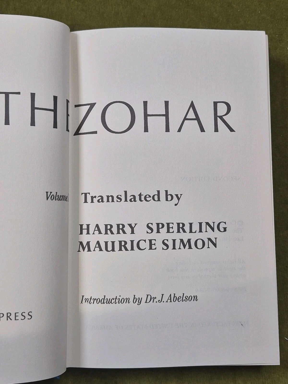 The Zohar Sperling Simon 1984 Second Edition Complete Set4