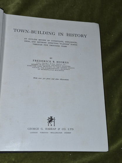 Town-Building in History by Frederick R. Hiorns 1956 Hardcover 1st Edition5