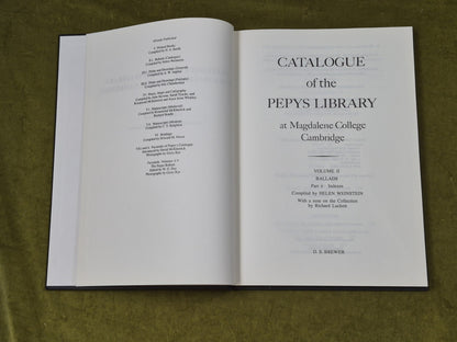 Catalogue of the Pepys Library Vol II : Ballads , Part 2 : Index - D S Brewer3