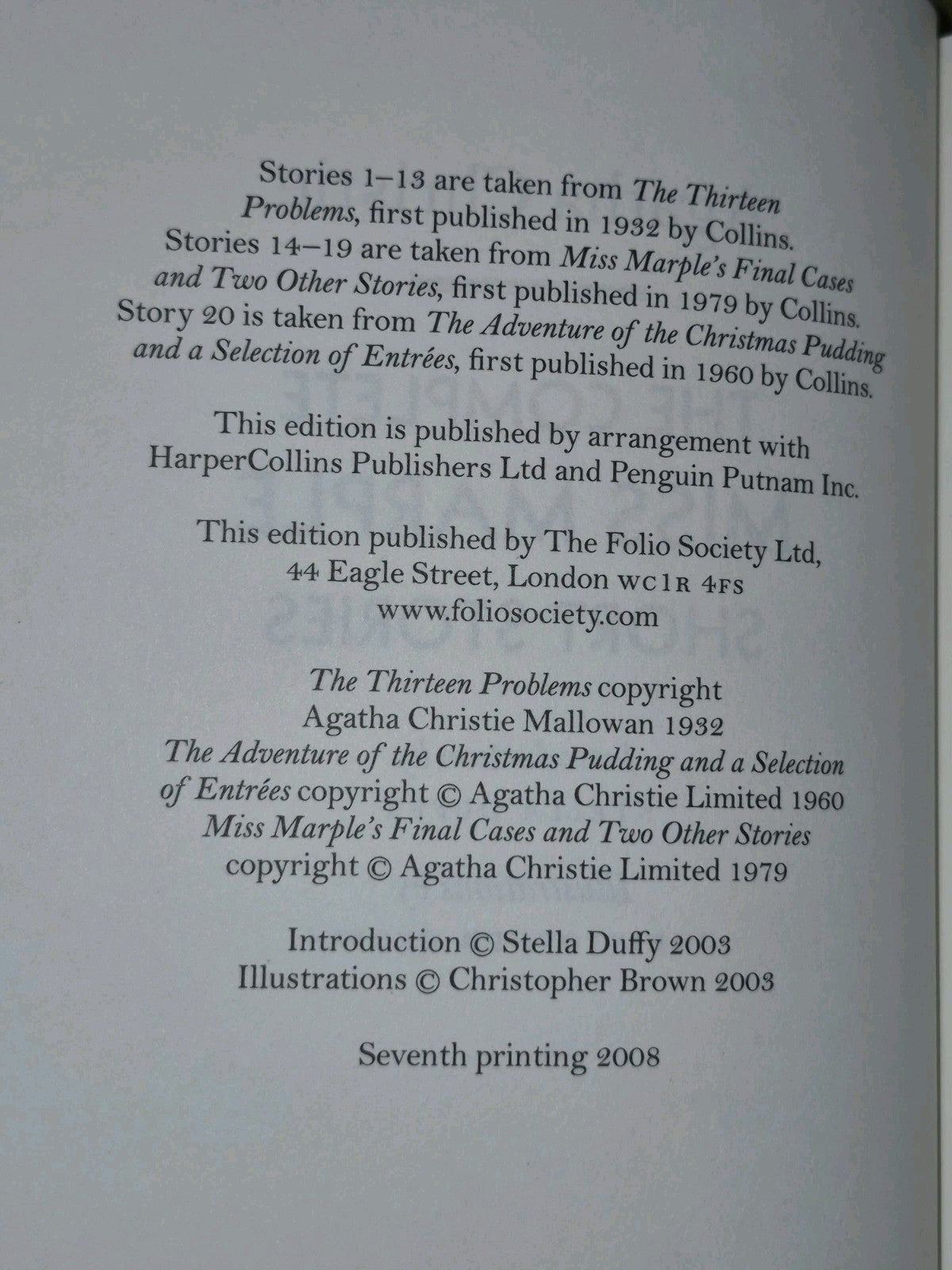The Complete Miss Marple Short Stories By Agatha Christie - Folio - 2008 Seventh6