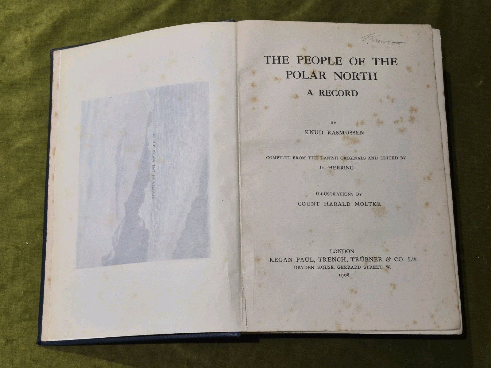 The People of the Polar North: A Record, Knud Rasmussen - 1908 Hardback3