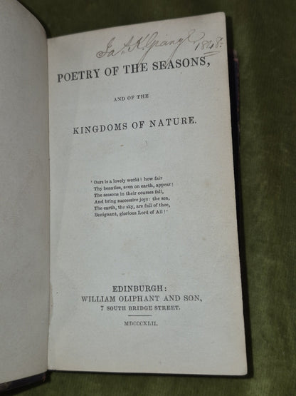 Poetry of the Seasons and the Kingdoms of Nature 1842 William Oliphant Edinburgh5