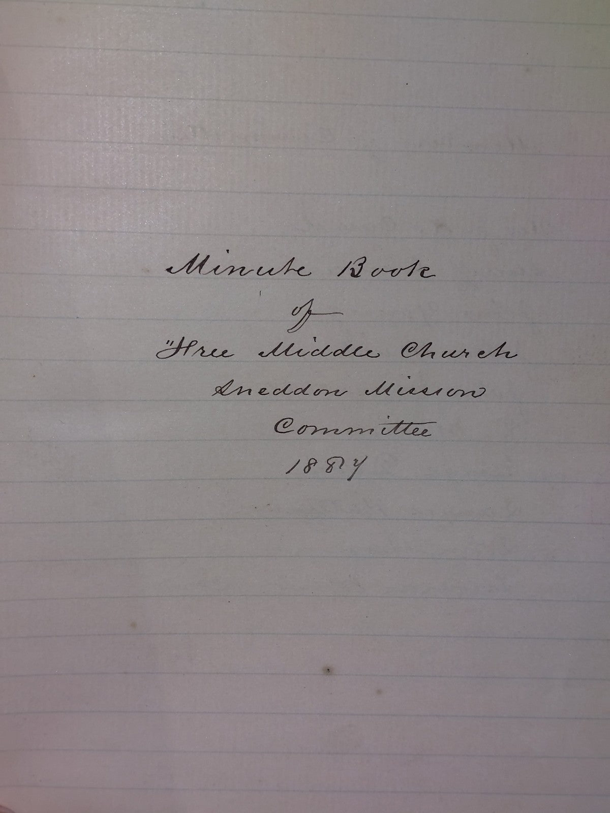 Paisley Interest Collectible Minute Book of the Middle Church Mission 18872