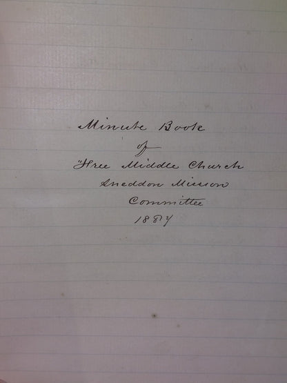 Paisley Interest Collectible Minute Book of the Middle Church Mission 18872