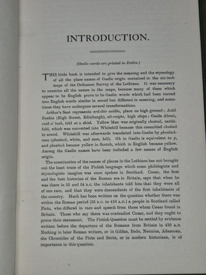 Gaelic Place Names Of The Lothians By John Milne 1912 McDougall's Educational5