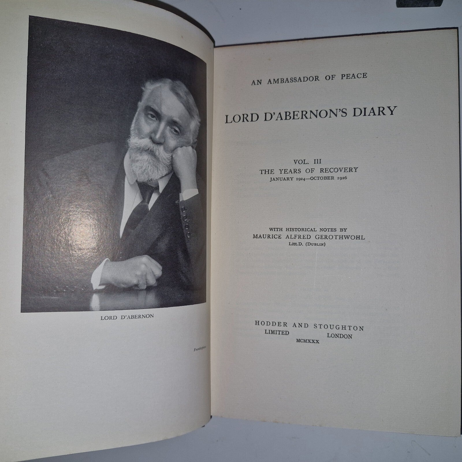 Diary of Lord d'Abernon, An Ambassador of Peace  3 Volume Set Hodder 19293014