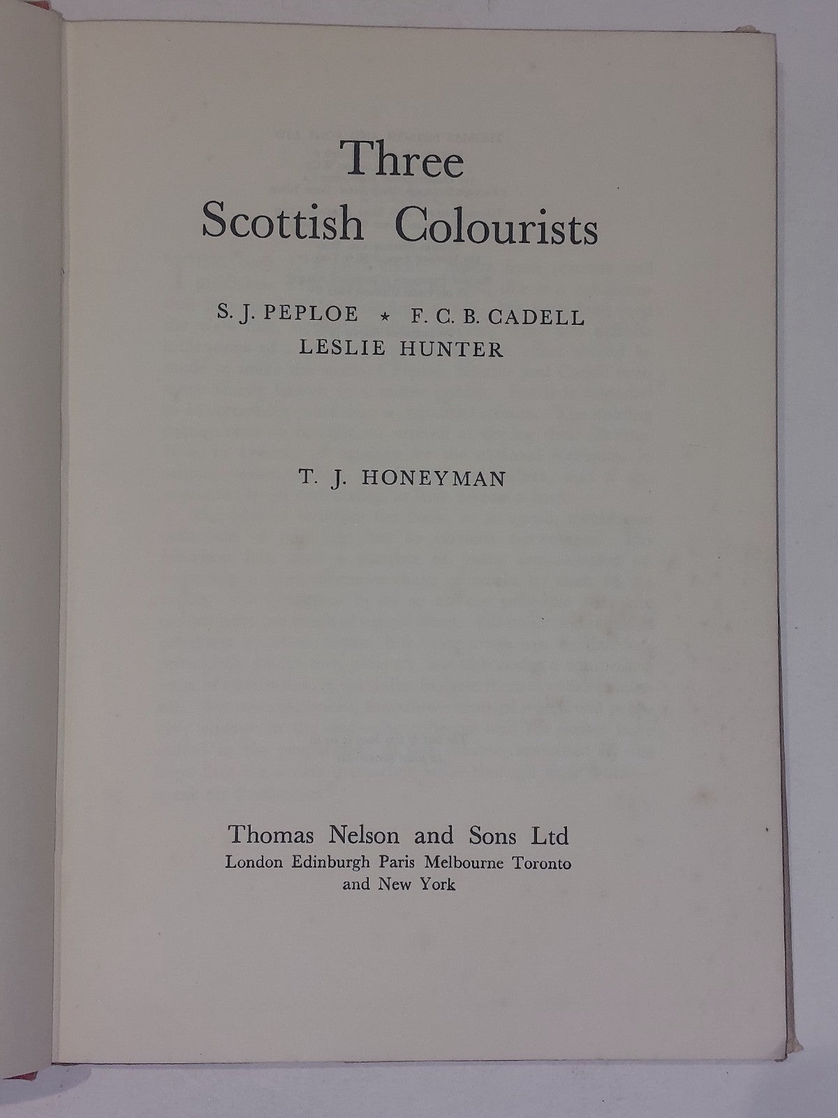 Three Scottish Colourists by Peploe Cadell Hunter, T.J. Honeyman (1950)4