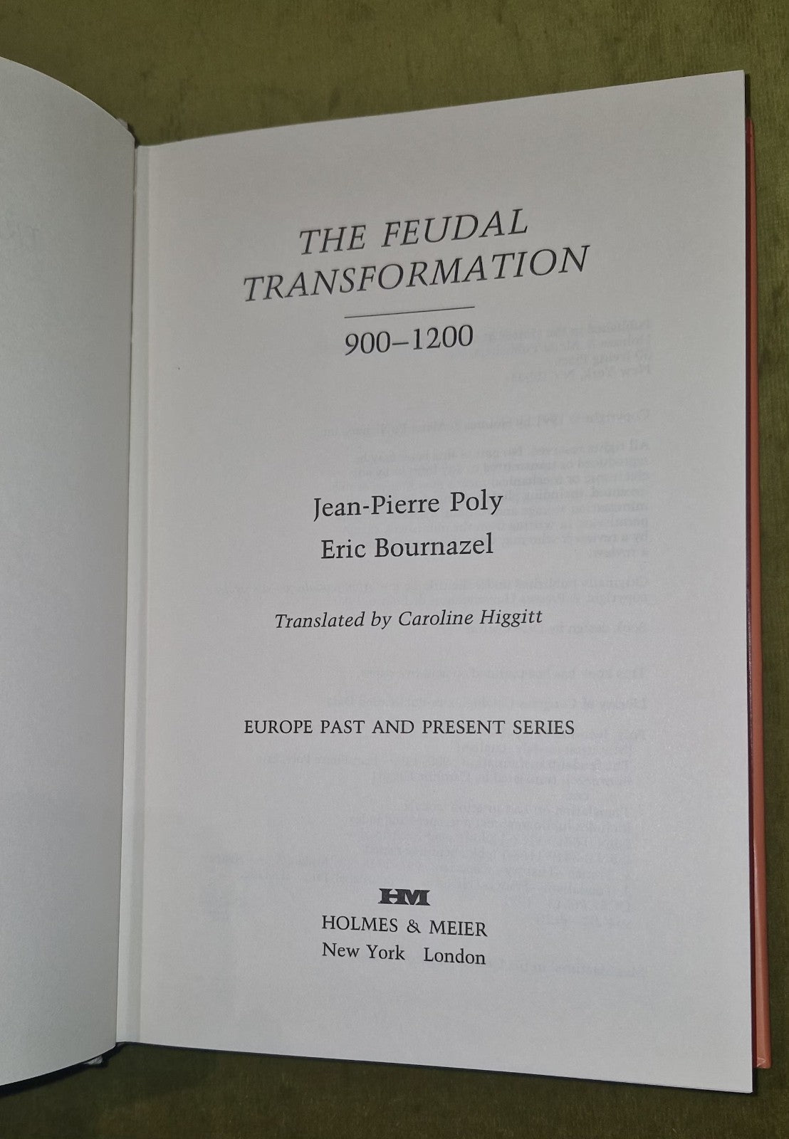 The Feudal Transformation 900-1200, Poly & Bournazel (1991) Hb Book6