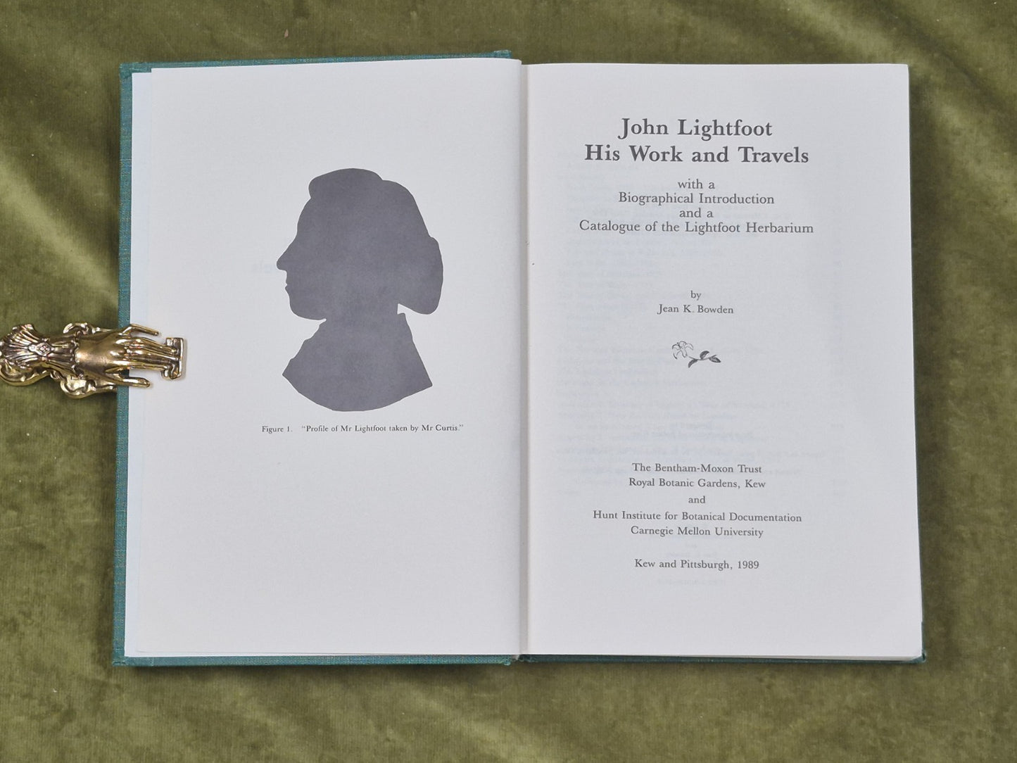 Jean K Bowden / John Lightfoot his Work and Travels with Biographical 1st 19894