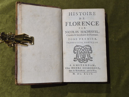 Histoire de Florence traduction nouvelle - Niccolò Machiavelli in 2 Volumes 16945