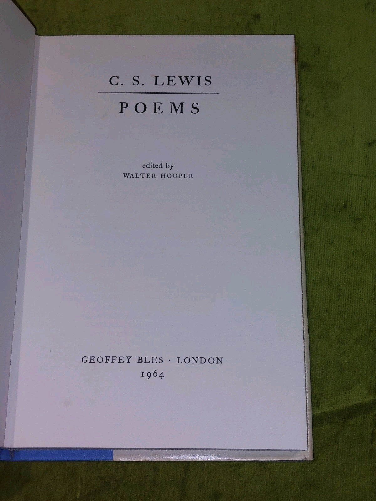 C.S. Lewis  Poems (1964) Hb Dj 1st Ed [Geoffrey Bles] Book4