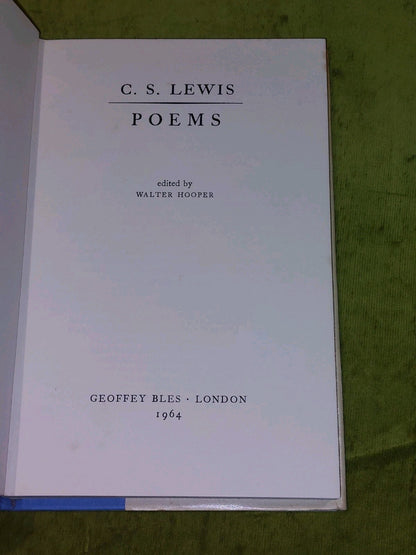 C.S. Lewis  Poems (1964) Hb Dj 1st Ed [Geoffrey Bles] Book4