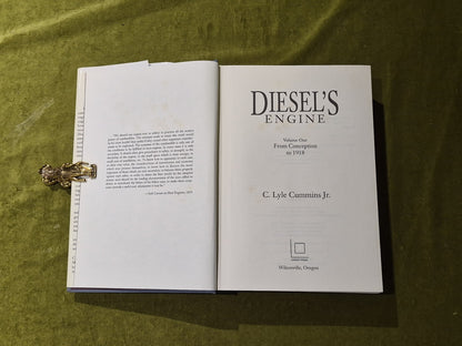 DIESEL'S ENGINE: FROM CONCEPTION TO 1918 By C. Lyle Cummins - 1993 Carnot 1st DJ3