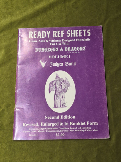 Advanced Dungeons and Dragons Ready Ref Sheets Volume One Judges Guild 19790