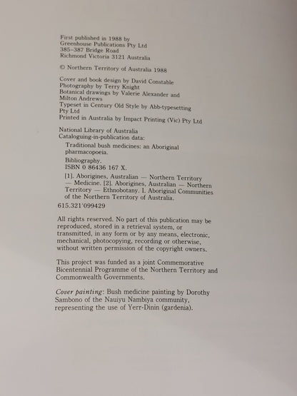 Traditional Bush Medicines : An Aboriginal Pharmacopoeia (1988) 1st Ed Hb Book4