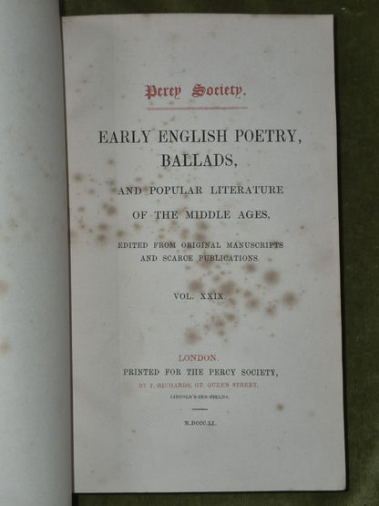Percy Society Early English Poetry Ballads Set of 26 Volumes Richards5