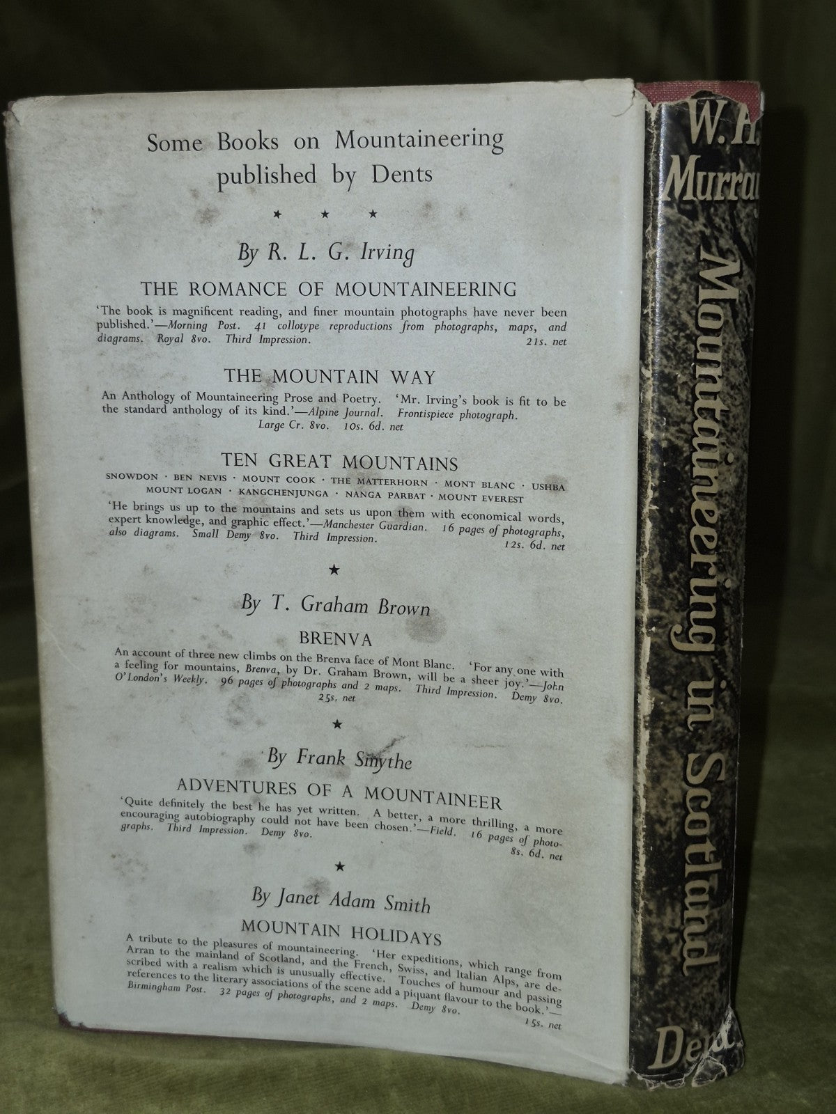 Mountaineering In Scotland: WH Murray 1st Ed Hardback Book . Dent & Sons (1947)1