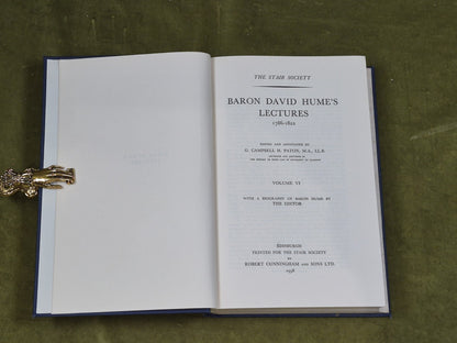 Baron David Hume's Lectures Vol 6 - ed. G Campobell H Paton Stair Society 19583