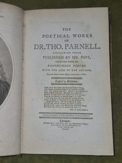 The Poetical Works of Dr Thomas Parnell Containing those Published by Mr Pope4