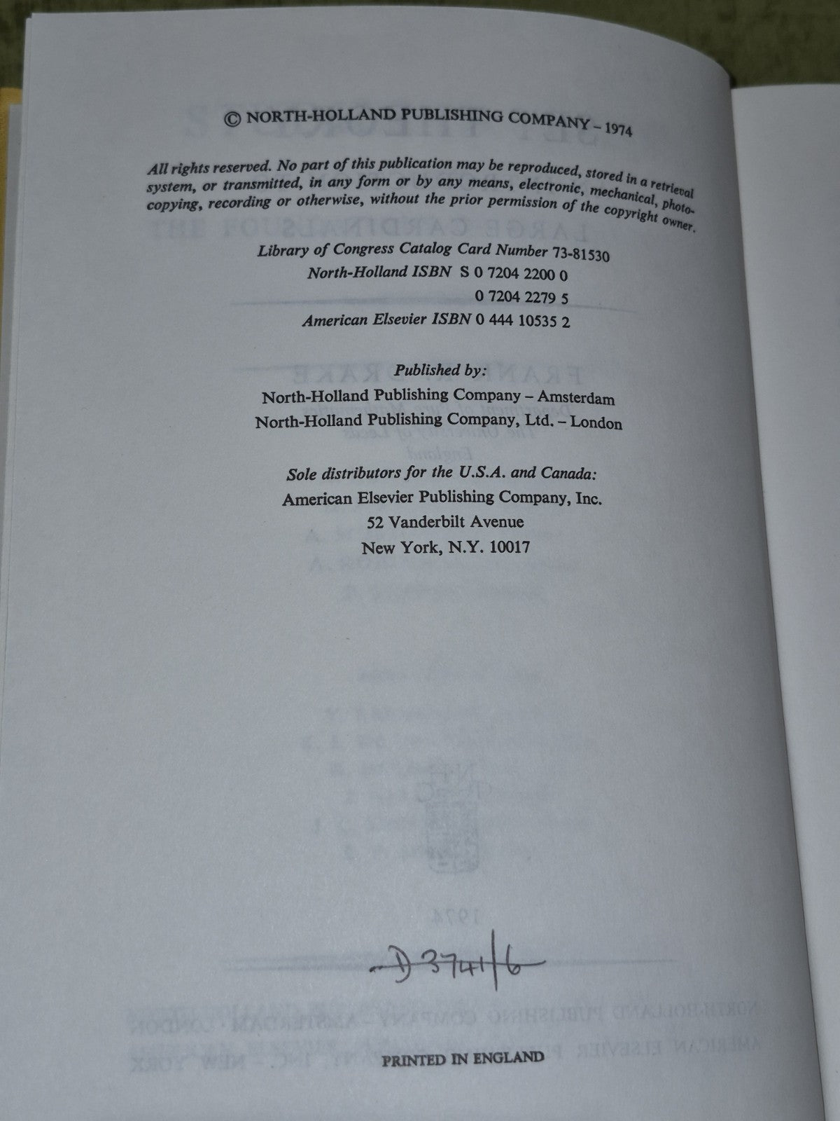 Set Theory - Introduction To Large Cardinals - Frank Drake - Studies In Logic7