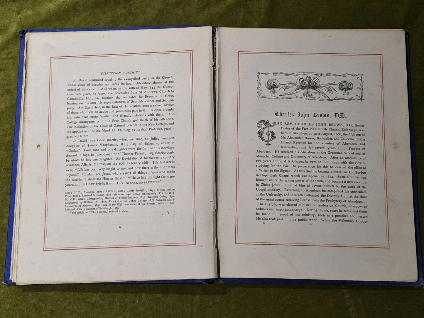 A Memorial Of The Disruption Worthies 1843 Complete in 4 Volumes9