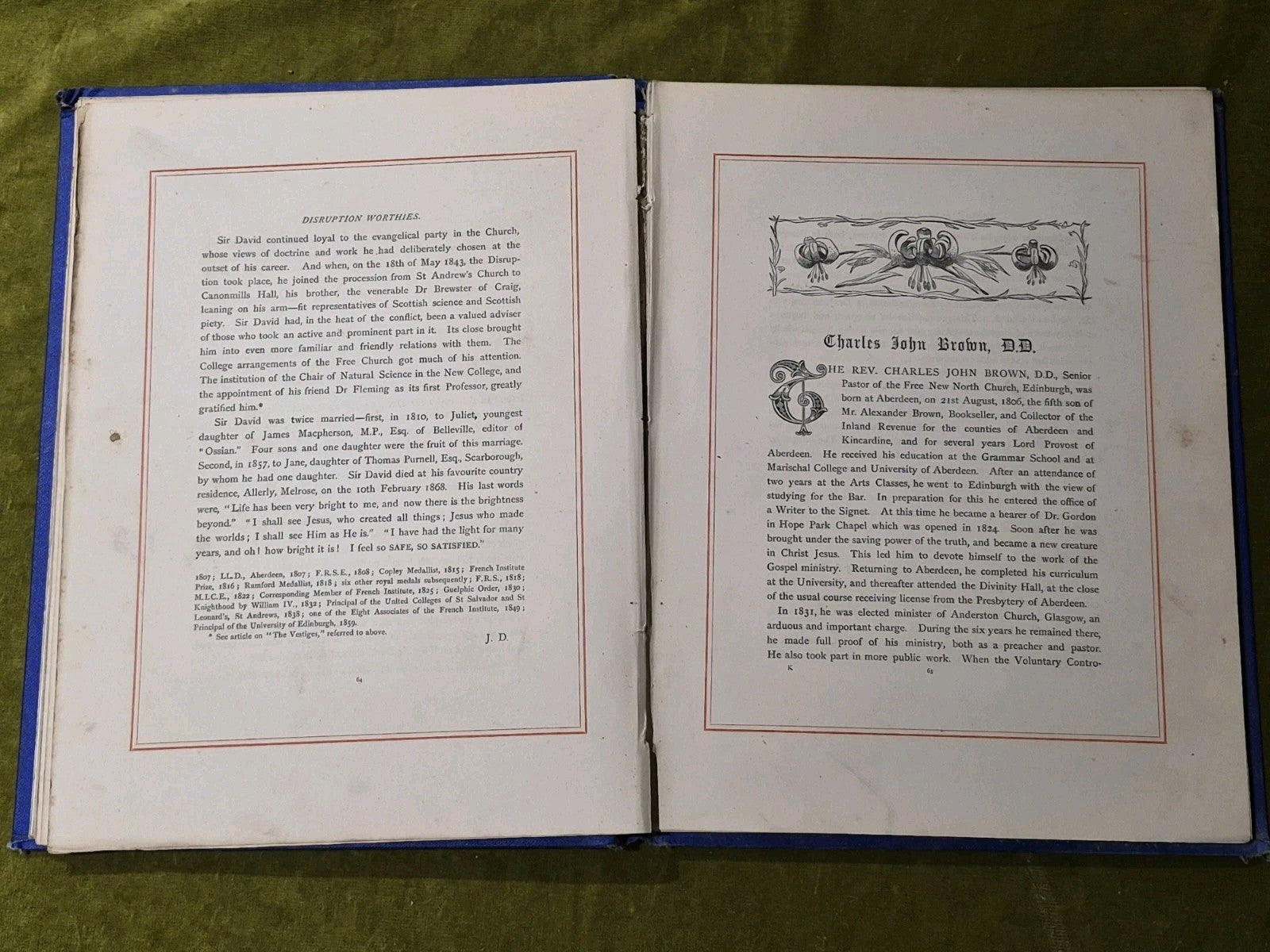 A Memorial Of The Disruption Worthies 1843 Complete in 4 Volumes9