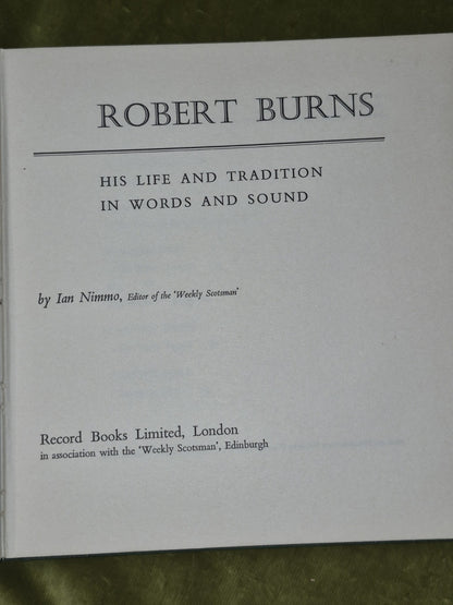 Robert Burns Life and Tradition in Words and Sound Ian Nimmo Record 19659