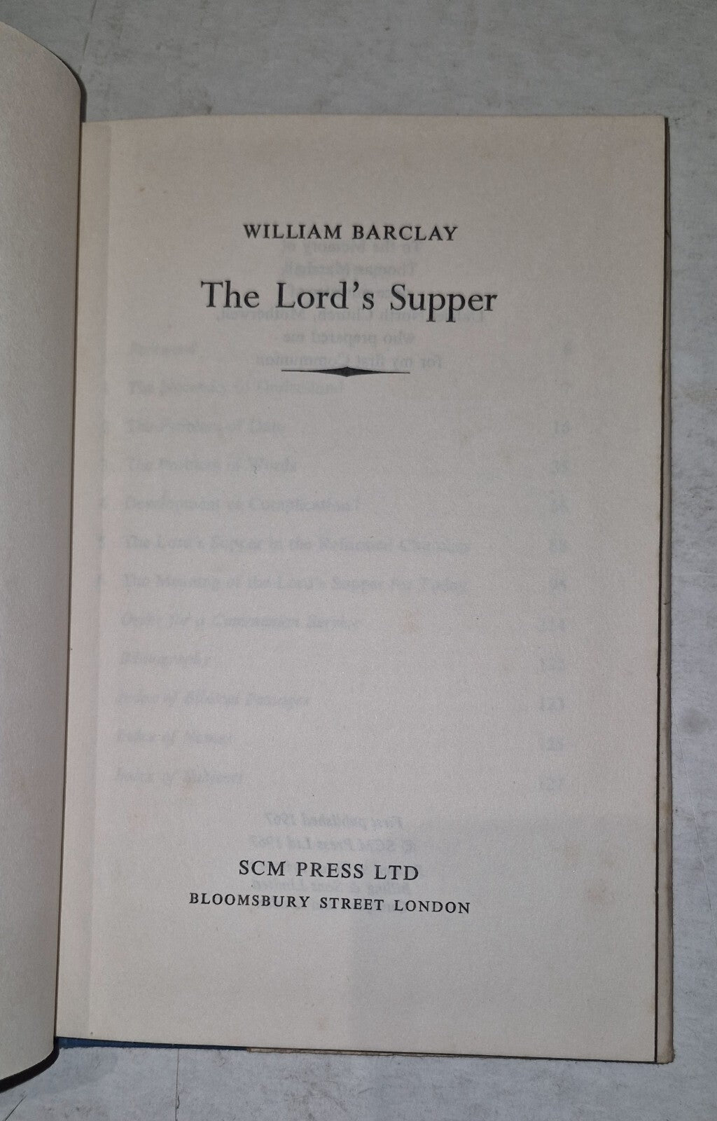 William Barclay The Lord's Supper Hardback First Edition 1967 With Dustjacket4