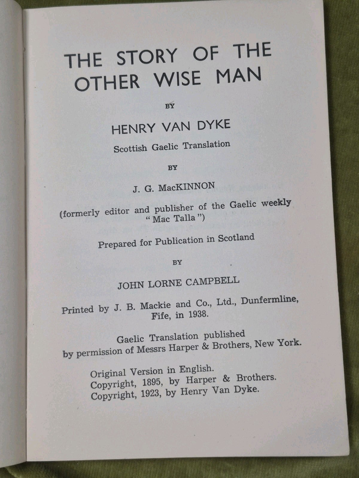 Sgeul An Draoidh Eile Eanruig Van Dyke 1938 J G MacKinnon6