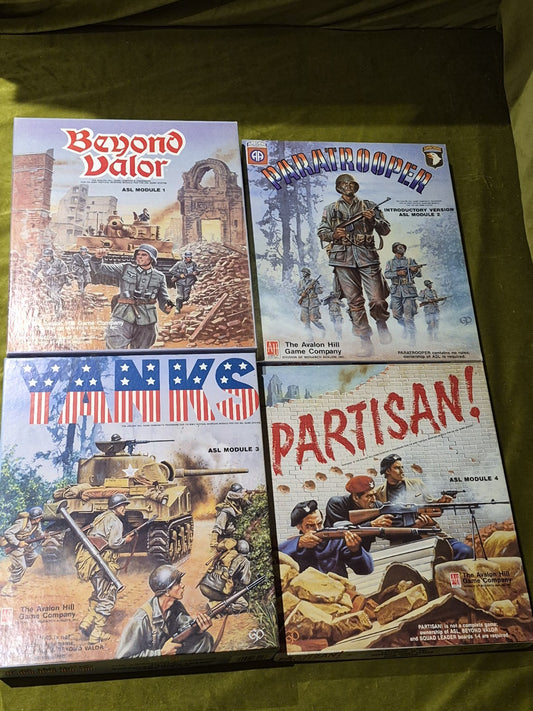 Advanced Squad Leader - Rules + Modules 1-6, Complete VGC, most boxes unpunched0