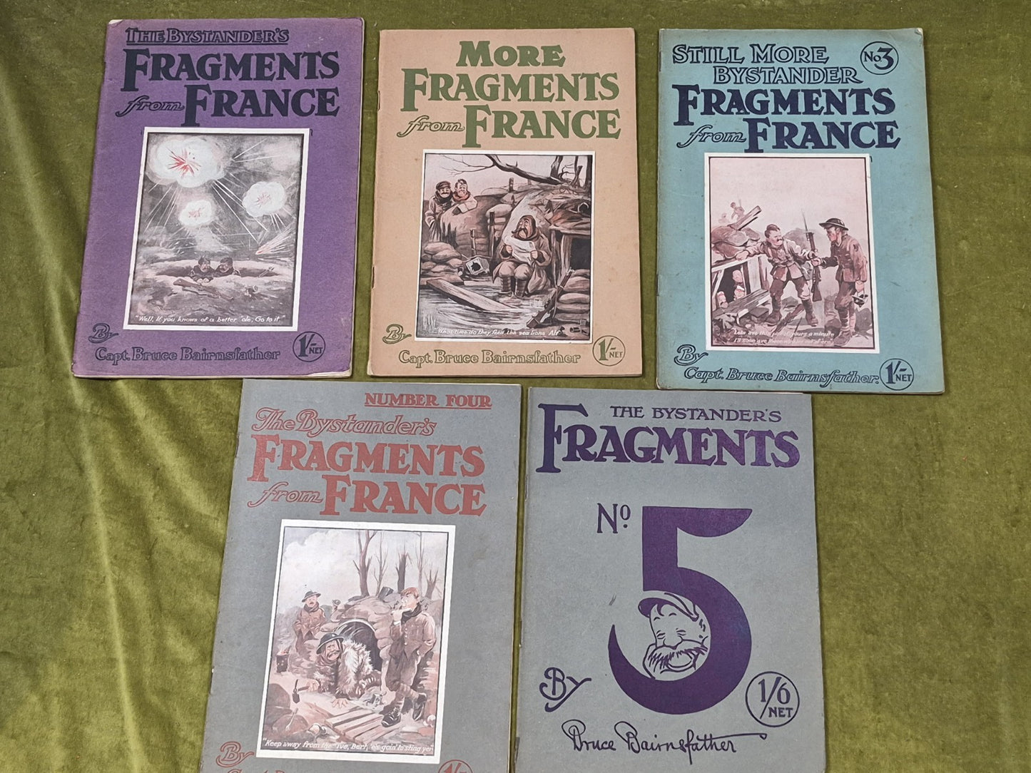 Fragments From France Vols 1-5 - Bruce Bairnfather , Bystander 1910s PBs in case2