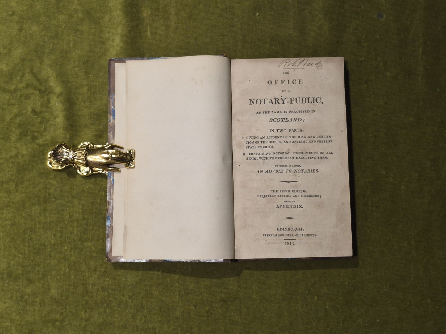 The Office of a Notary-Public as practised in Scotland in 2 Parts - Revised 18113