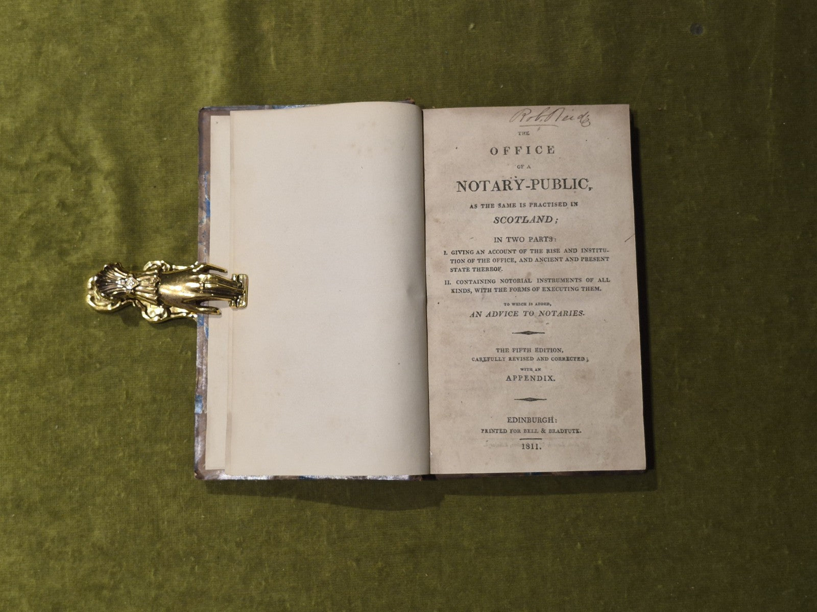 The Office of a Notary-Public as practised in Scotland in 2 Parts - Revised 18113