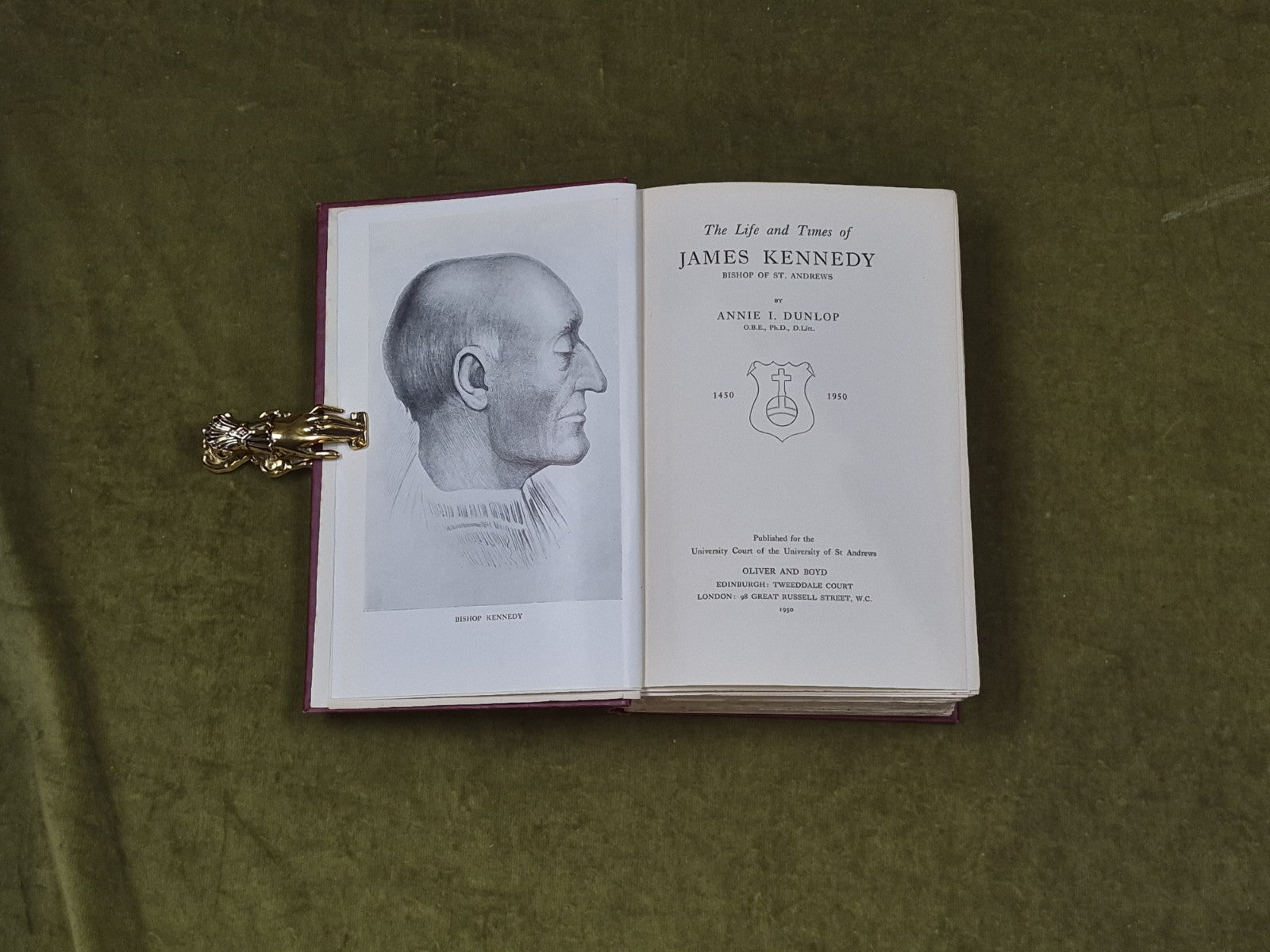 The Life and Times of James Kennedy - Annie I Dunlop , Oliver & Boyd 1950 1st5