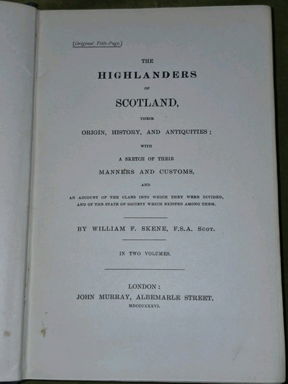 The Highlanders of Scotland William F. Skene ~ 1902 First Edition5