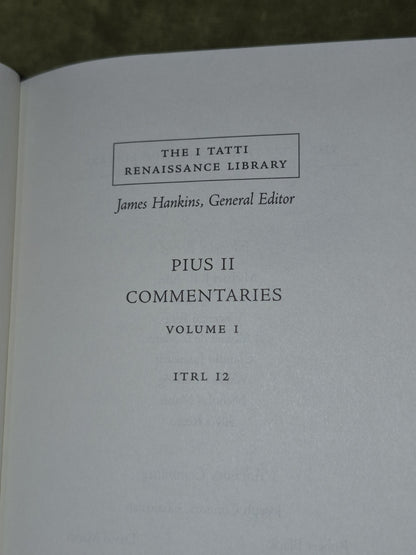 Pius II Commentaries Vol 1 Books I-II  Harvard HC 20035