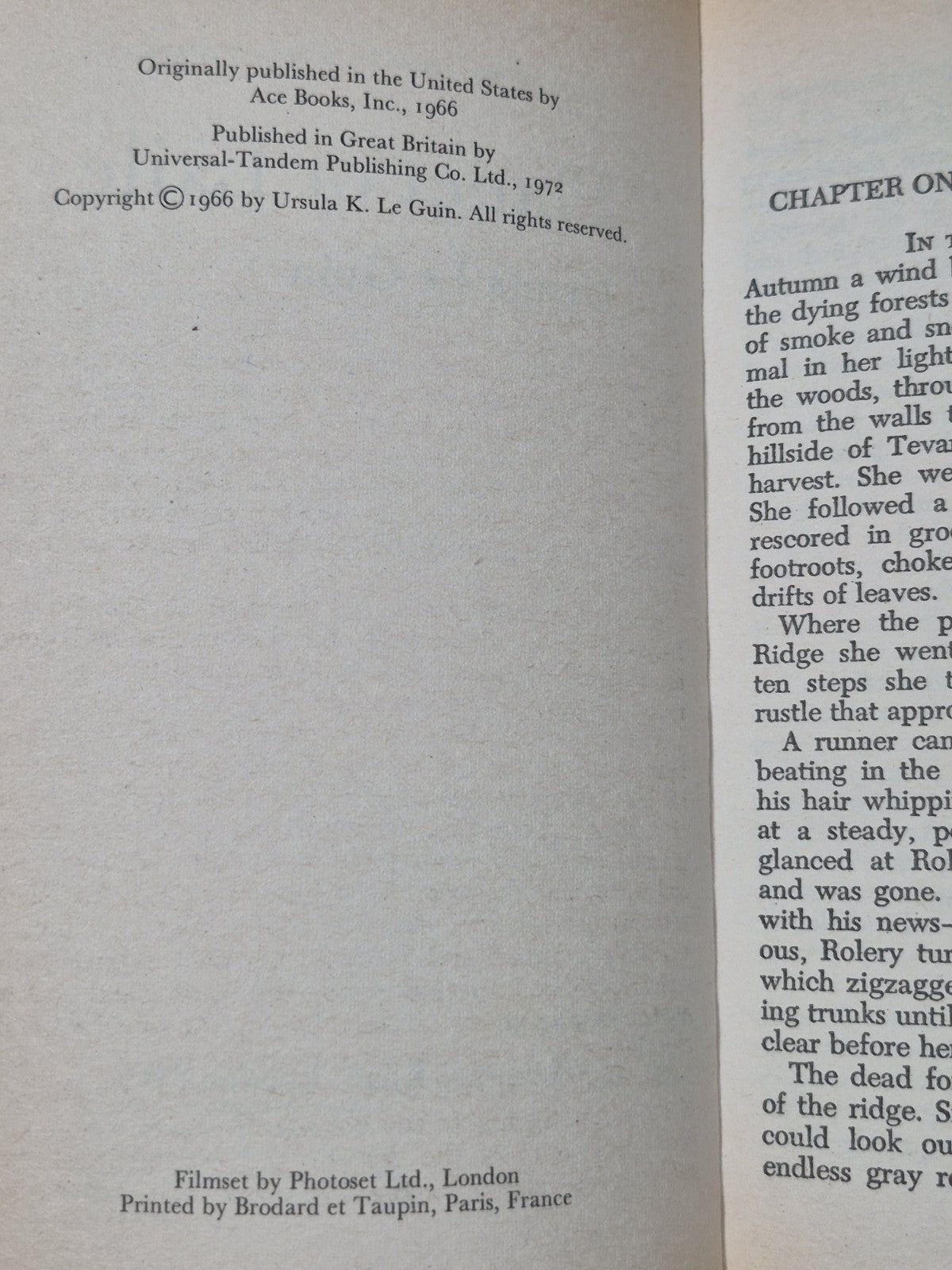 Planet of Exile Paperback Ursula Le Guin 1972 Tandem Fantasy 5