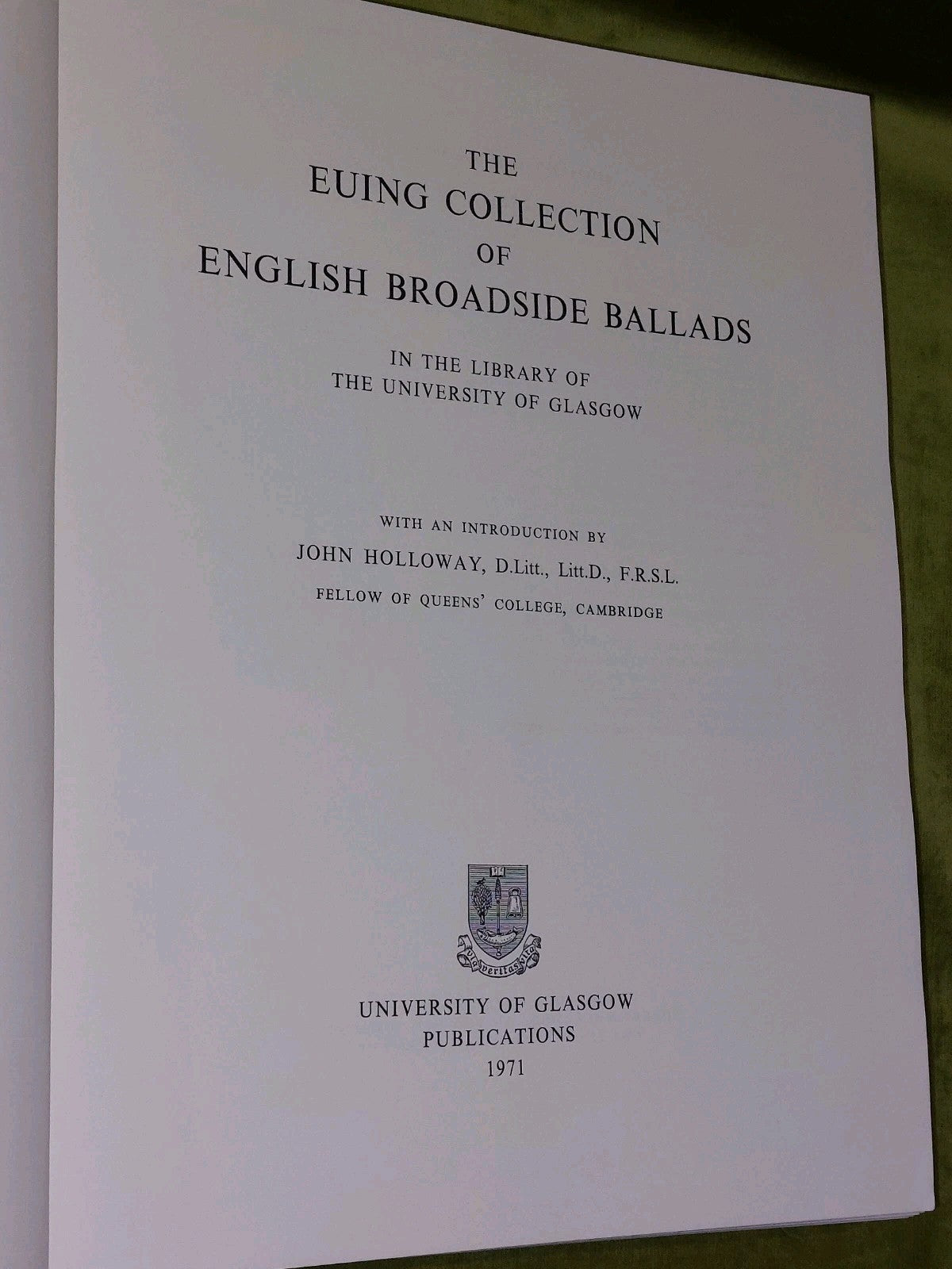 The Euing Collection Of English Broadside Ballads (1971) University Of Glasgow3