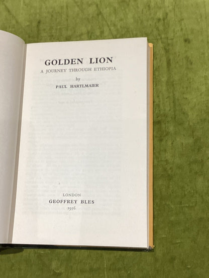 Golden Lion An Expedition to Abyssinia by Paul Hartlmaier (1956) 1st Ed Hb Book3