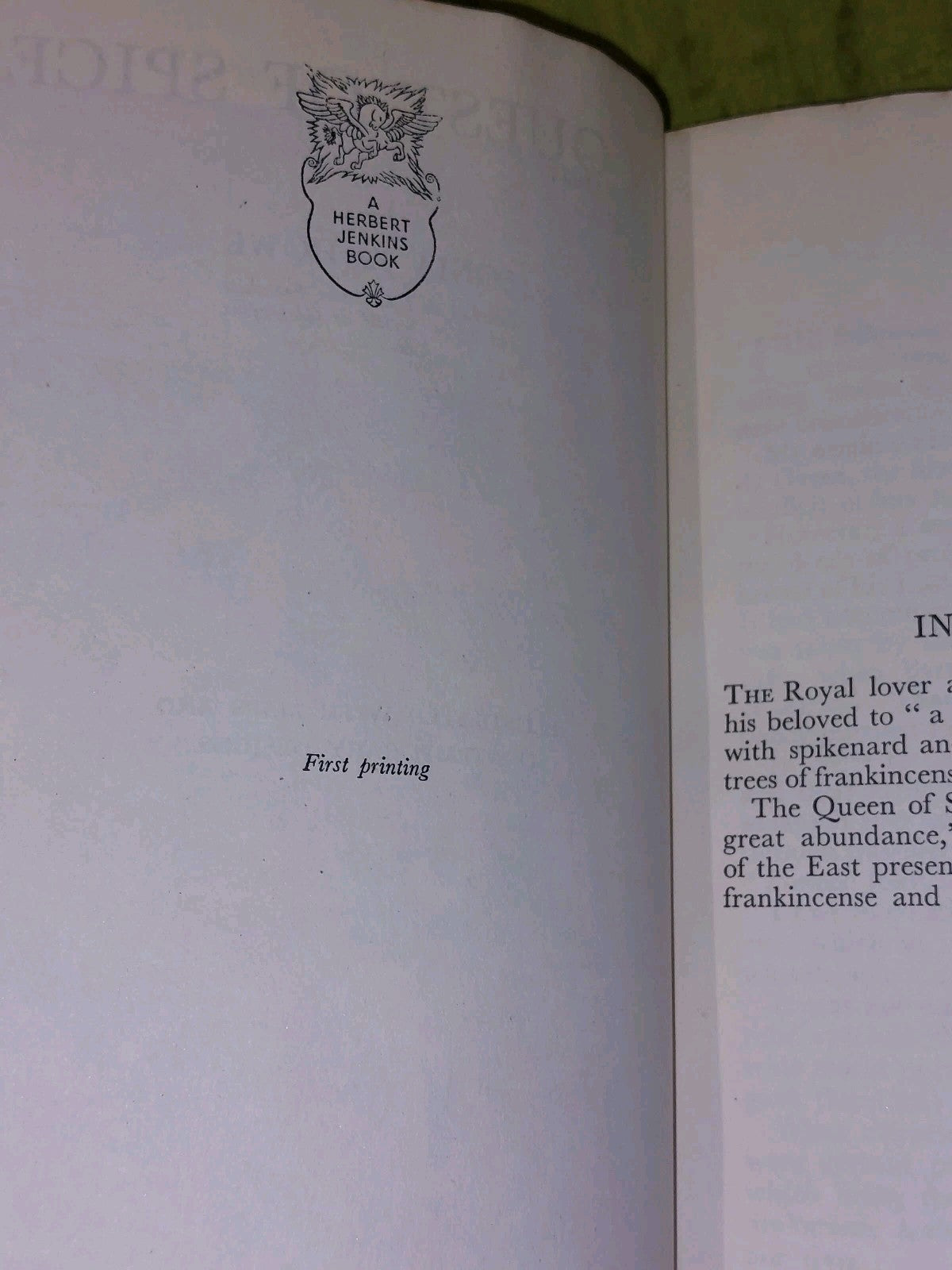 In Quest Of Spices By Sonia E. Howe [Herbert Jenkins] 1st Ed 1st Printing Hb Dj7