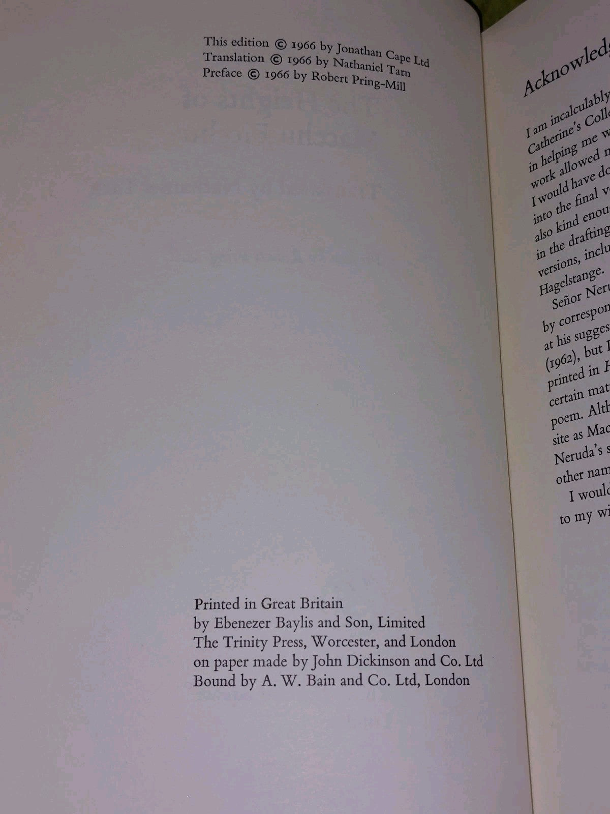 THE HEIGHTS OF MACCHU PICCHU  1ST. BRITISH ED. BY PABLO NERUDA (1966)4