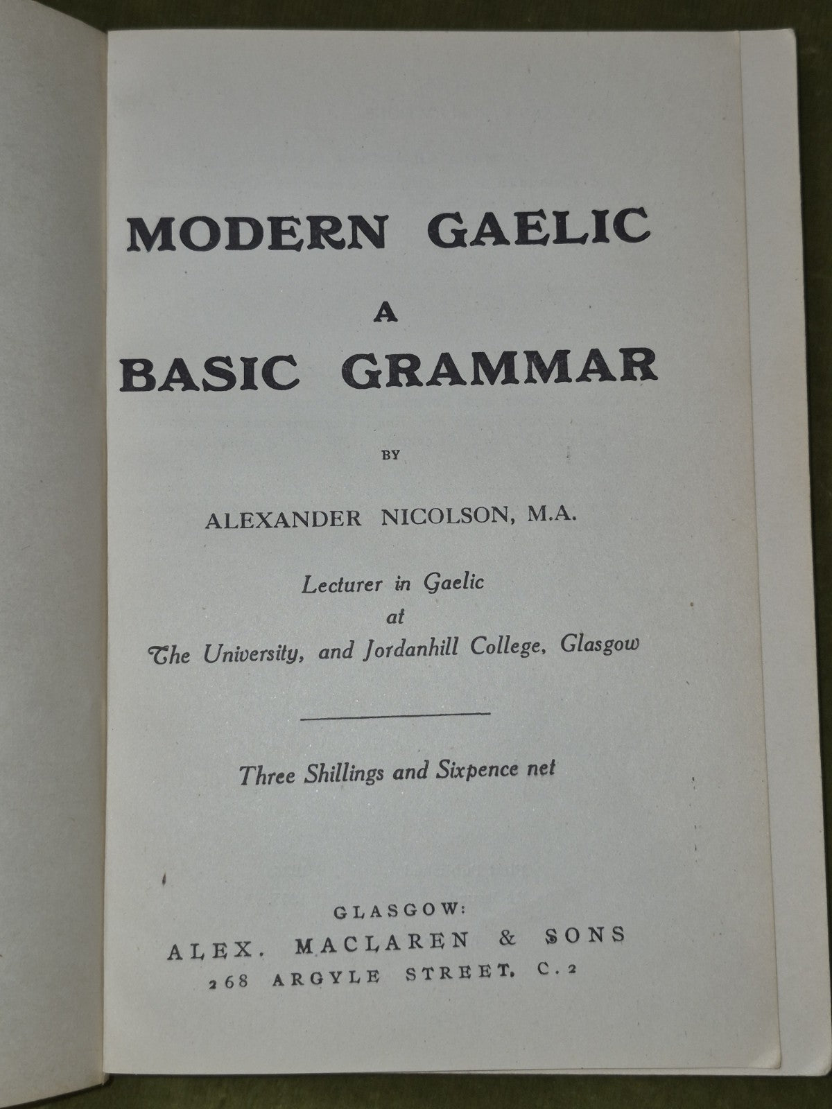 Modern Gaelic A Basic Grammar Alexander Nicolson 19454