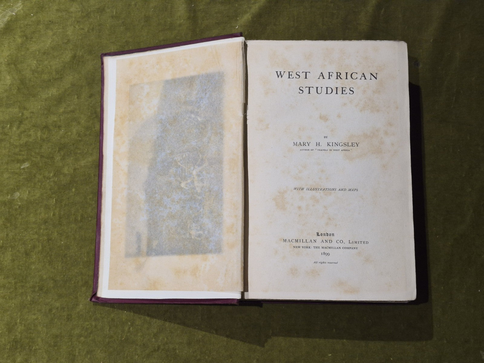 West African Studies - Mary H Kingsley , Macmillan 1899 1st HB4