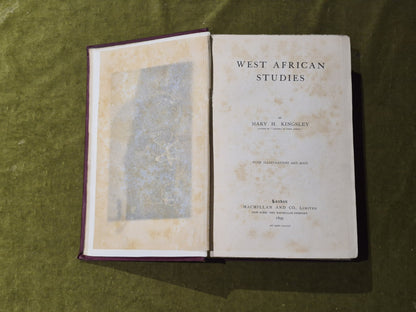 West African Studies - Mary H Kingsley , Macmillan 1899 1st HB4