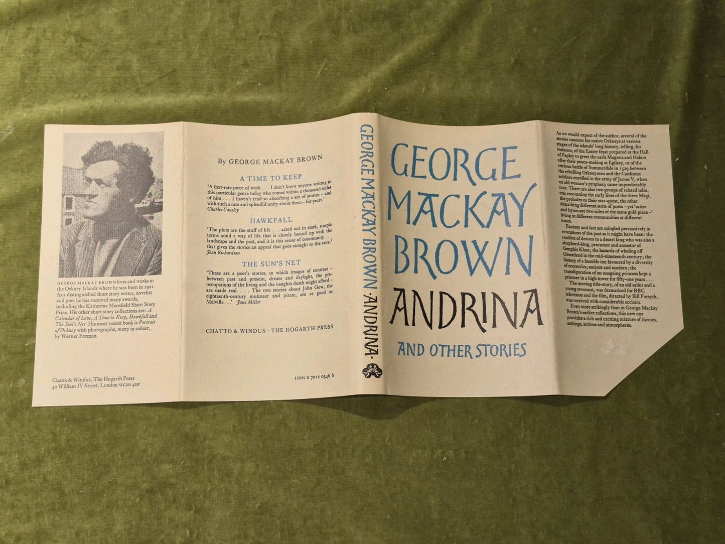 George Mackay Brown Andrina 1983 Chatto & Windus DJ 5