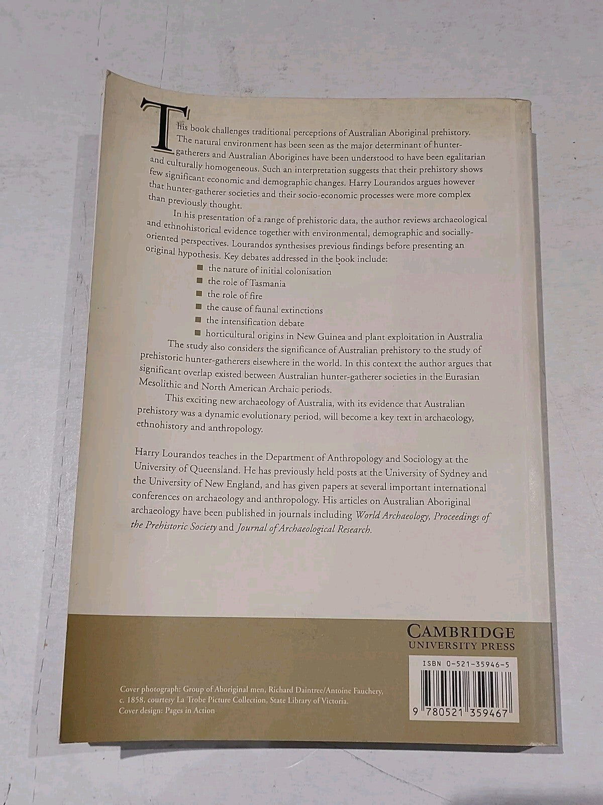 Continent of HunterGatherers By Harry Lourandos (1997) Pb Book2