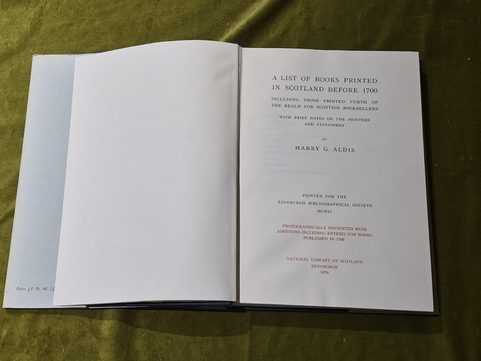 A List Of Books Printed In Scotland Before 1700 | Harry G Aldis3