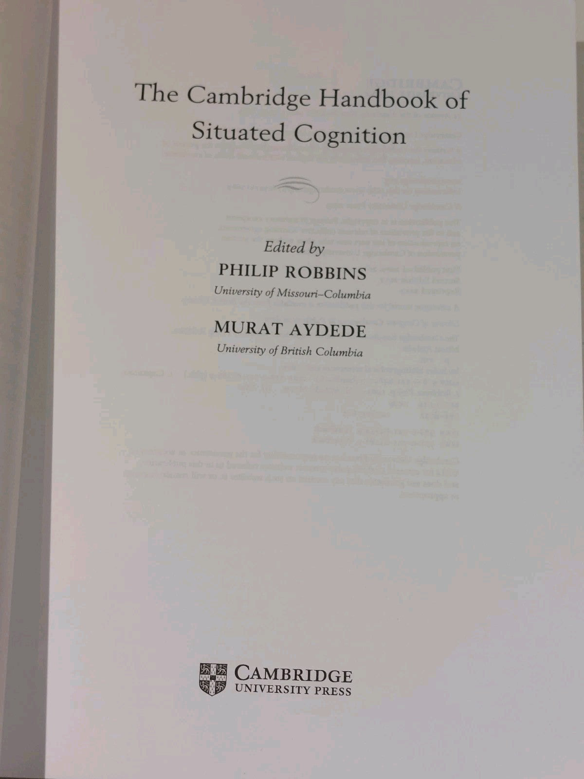 Cambridge Handbook of Situated Cognition by Philip Robbins & M. Aydede (2013)2