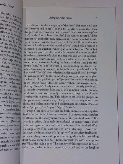 Being Singular Plural by JeanLuc Nancy (2000)7